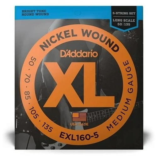 Cuerdas De Bajo 50-135 Exl160-5 / D'addario / Lemmy Rock