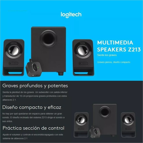 Sistema De Sonido 2.1 Logitech Z213 Full Bass Compact Design