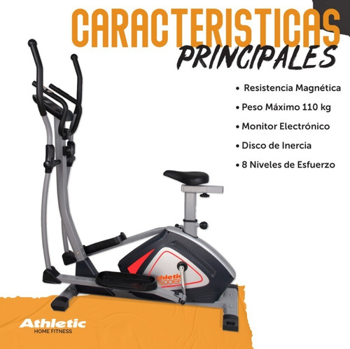 Imagen 4 de 9 de Caminador Elíptico Athletic 500ea + Mini Bike Jy-8207 Mg