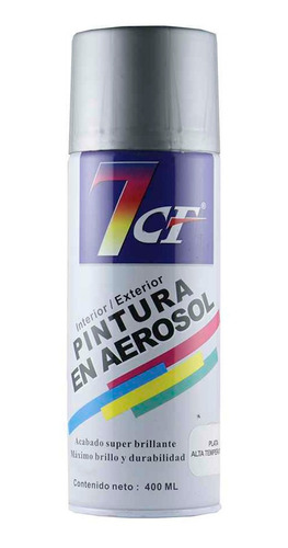 Esmalte Pintura En Aerosol Plata Alta Temperatura 400ml 7cf