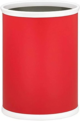 Kraftware Fun Colors Oval Wastebasket, 14, Red