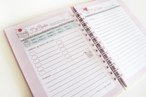Cuaderno De Recetas - Rosa
