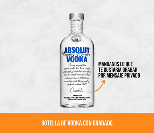 Combo Kit Absolut Vodka 750ml Grabado