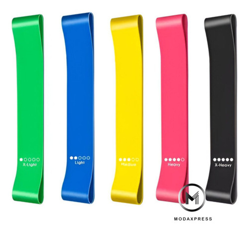 Set 5 Bandas Elasticas Ejercicio Fitness Circulares Dominadas Color Multicolor Modaxpress 5 Niveles De Dificultad Trabaja Todo Tu Cuerpo Bandas De Resistencia Modaxpress