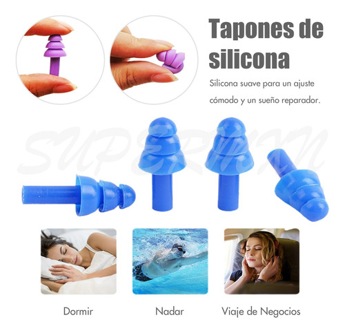 Antifaz 3d Para Dormir Adjustable Respirable 5 Tapones Oidos