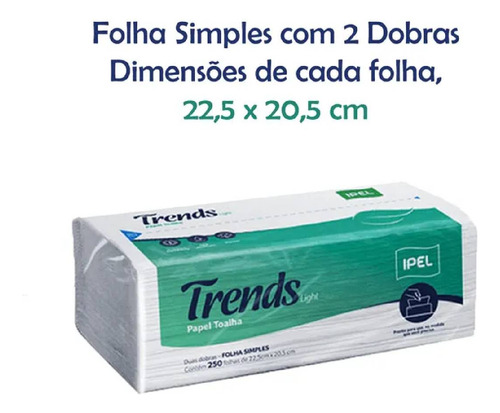 Papel Toalha Interfolha Ipel Trends Folha Simples 250 Fls