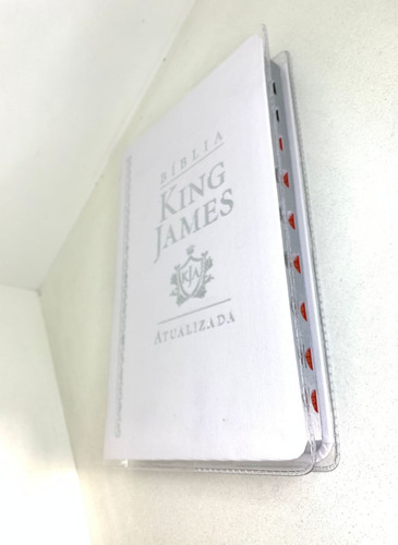 Bíblia King James Atualizada Kja Slim Luxo Branca Com Índice + Capa Transparente