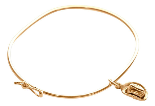 Pulseira Bracelete Rígido Prata 925 Dourada 18k - Chapéu 