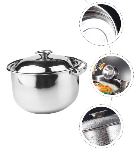 Olla De Sopa Multiusos De Acero Inoxidable Con Tapa