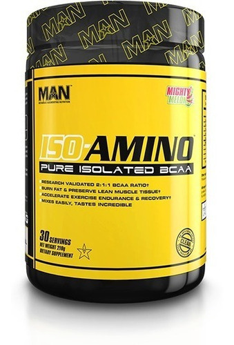 Man Sports Iso Amino Pure Isolated Bcaa Polvo 210g Mf Sabor Goma De Mascar De Uva