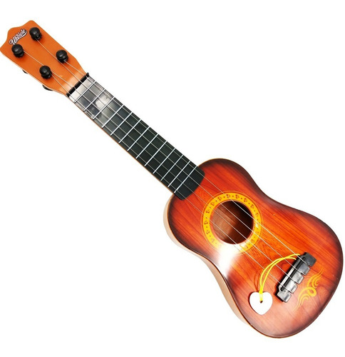 Mini Violão Infantil Ukulele 4 Cordas Aço C/ Palheta 44cm