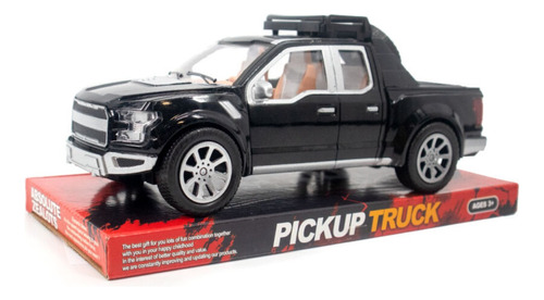 Camioneta Pick Up Color Negro A Fricción Detalles Realistas