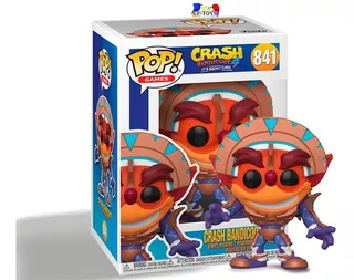 Funko POP! Crash Bandicoot - Crash in Mask Armor (Metallic) - 2021 FunKon Exclusive