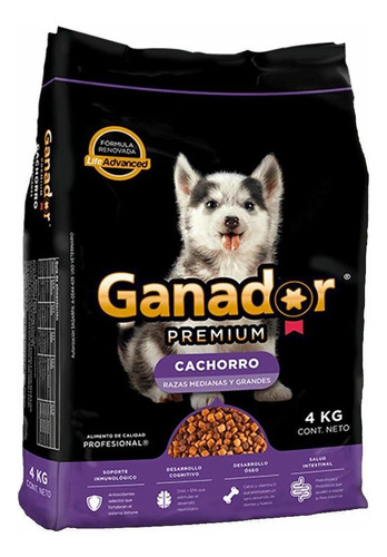 Alimento Ganador Premium  para perros Ganador Premium cachorro raza mediana/grande 20kg para perro cachorro de raza  mediana y grande sabor mix en bolsa de 4kg