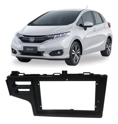 Moldura Radio Honda Fit 2014 A 2021 9 Pol Black Piano Dvd Cd