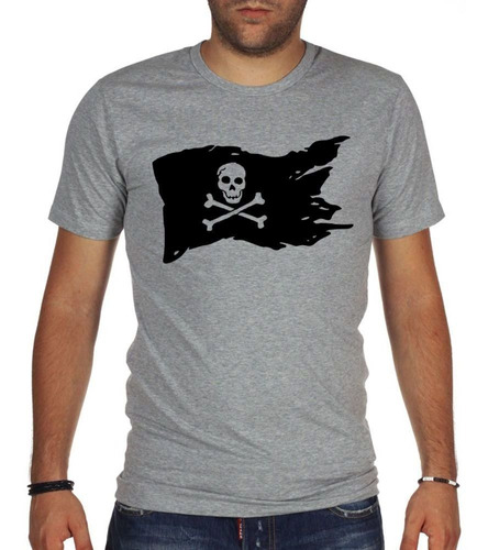 Remera De Hombre Bandera Piratas Del Caribe