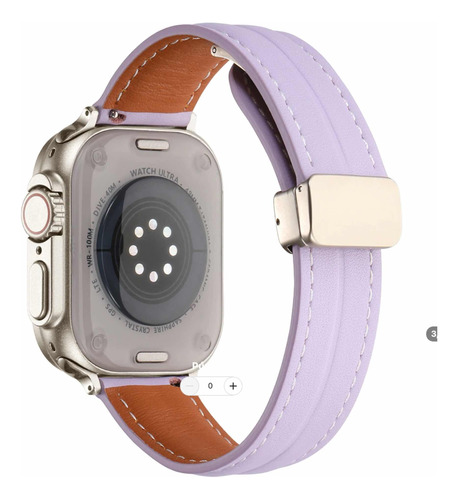 Correa De Cuero Para Apple Watch Ultra Hebilla Magnética