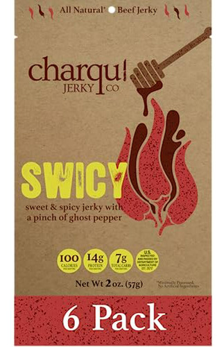 Charqui De Res Swicy - 2 Onzas (paquete De 6) - Proteína Alt