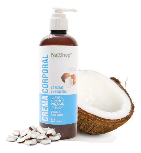 Crema Hidratante Corporal Con Vitamina E Y Aceite De Coco