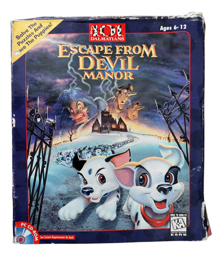 Juego Escape From Devil Manor, 100 Dalmatas, Para Win95 (Usado)