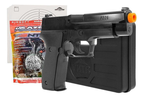 Kit Pistola Airsoft Sig Sauer P226 + Maleta + 2000 Bb+ Alvos