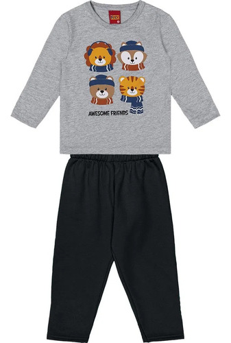 Conjunto Infantil Bebê Masculino Camiseta Ml + Calça - Kyly