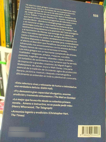 Mythos Los Mitos Griegos Revisitados Stephen Fry Anagrama Ar (Reacondicionado)