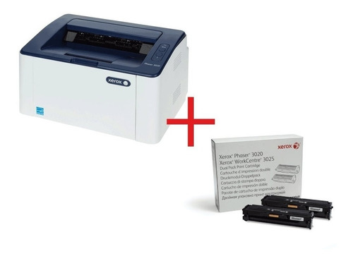 Impresora Laser + Toner Doble 3000 Pg Xerox Phaser 3020 Wifi