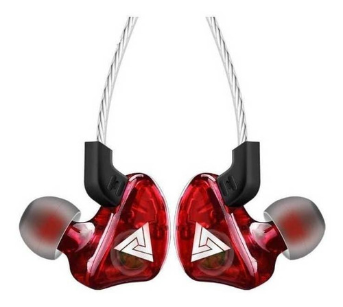 Imagen 1 de 2 de Audífonos in-ear QKZ CK5 rojo