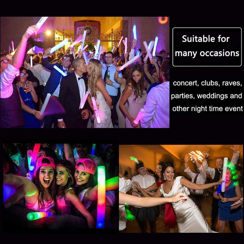 Colorhome Glow Sticks Bulk - 24 Pcs Palacas De Espuma Led Ba