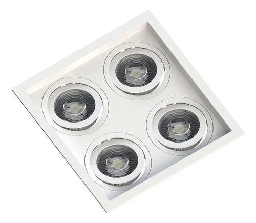 Kit 3 Spot Quadruplo Embutir Recuado Par30 + Led Par30
