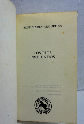 Los Ríos Profundos Jose Maria Arguedas 1985 Oveja Negra