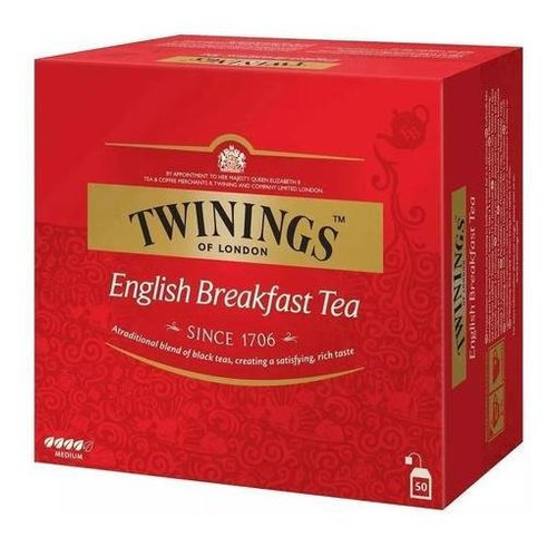 Té Twinings English Breakfast 50 Saquitos