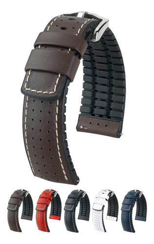 Hirsch Tiger Leather Watch Strap - Negro - B00k19kl5e_190324