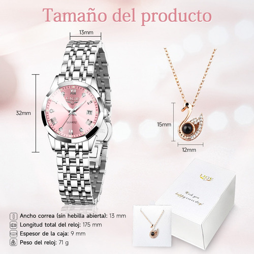 Reloj De Pulsera Elegante Para Mujer De Cuarzo Analógico