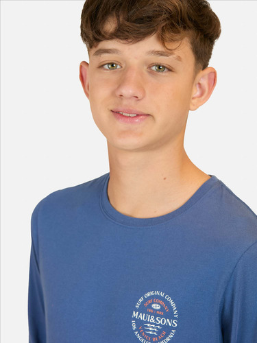 Polera Ml Flamingo Celeste Infantil Maui And Sons