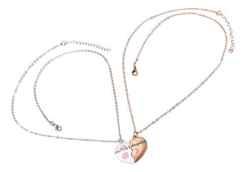 2x Collar De Corazón De Madre E Hija Para Celebraciones Del