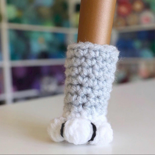 Calcetines De Crochet Con Forma De Pata De Gato Diseñados