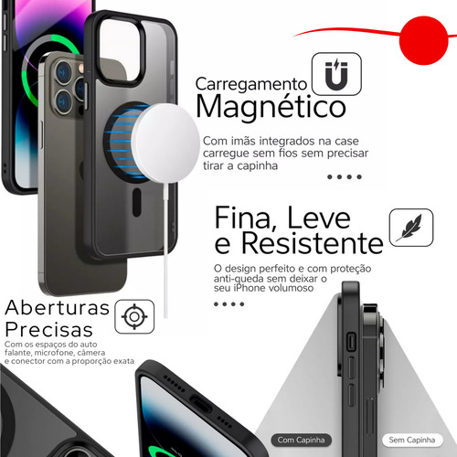 Case Fosca Para iPhone 11-16 + Películas Priv Tela E Câmera
