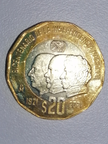Moneda De $20 Conmemorativa Bicentanario De La Independencia