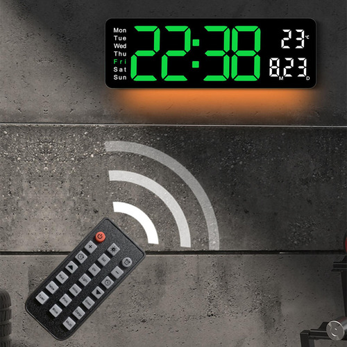 Reloj Digital Reloj De Mesa Brillo Ajustable Mini Verde