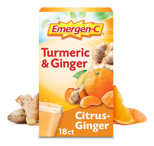 Emergen-c Citrus-ginger - Mezcla De Bebidas Gaseosas, Crcuma