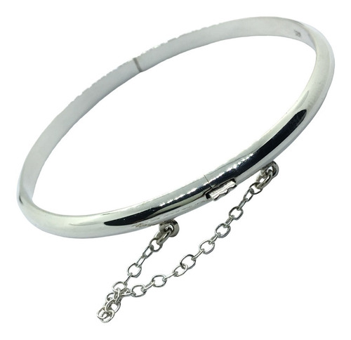 Pulsera Esclava Plata 925 Con Cadena De Seguridad (br4,5)