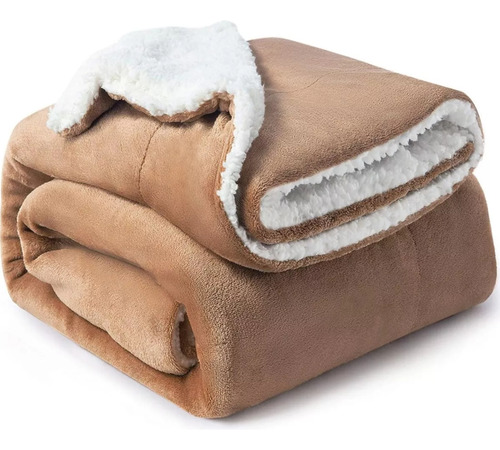 Frazada Polar Plush Térmica Con Chiporro Sherpa 2plz Suave