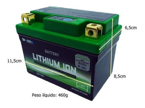 Imagem 2 de 7 de Bateria De Lítio Para Twister/falcon/fazer 250 7ah Skyrich