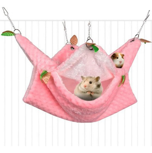 Pequeños Animales Cálida Jaula Colgante Cueva Hamaca Rosa