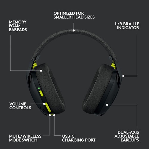 Auriculares Inalámbricos Logitech G435 Para Juegos, Ligeros,
