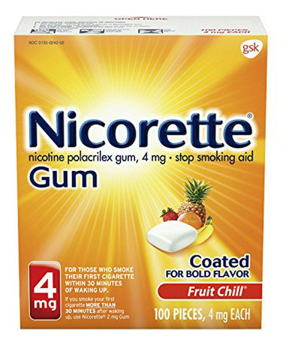 Nicorette Gum 4 mg Kit Fruit Chill 100