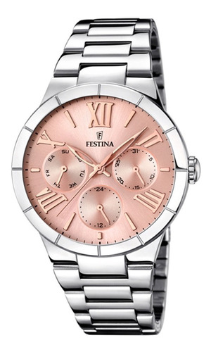 Reloj Festina F16716/3 Acero Mujer Color de la correa Plateado Color del bisel Rosa Color del fondo Rosa