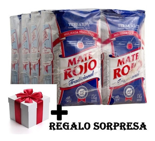 Yerba Mate Rojo Tradicional X 16 De 1 Kg Sorpresa